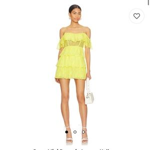 Majorelle Rena mini dress lace yellow small new without tags